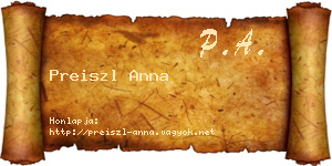 Preiszl Anna névjegykártya
