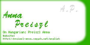anna preiszl business card